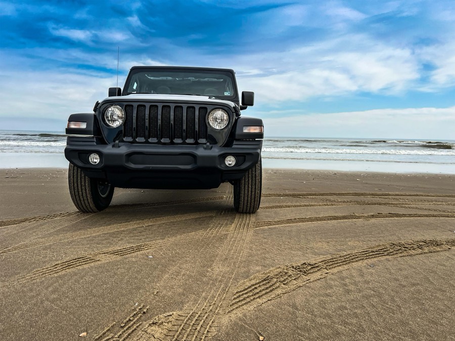 Jeep driving the surf line on the Outer Banks